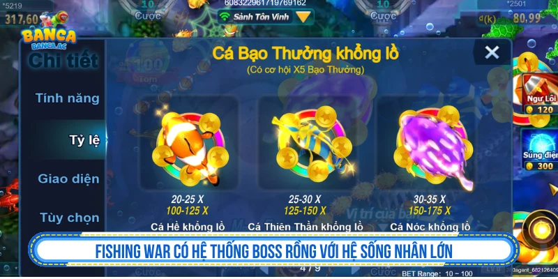 Bắn Cá Đổi Thưởng - Top Game Bắn Cá Đổi Thưởng 2026 Fishing War có hệ thống boss rồng với hệ sống nhân lớn